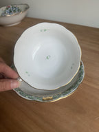 Vintage Herend Hungary Indian Basket Hand-Painted Teacup & Saucer Set - Image 9