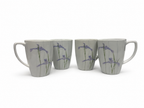 Corelle Coordinates Porcelain Mug Set of 4 Purple Iris Floral - Image 1