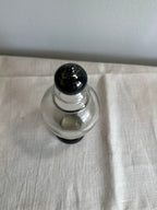 Glass Apothecary Jar with Black Painted Wooden Stopper and Base Vintage - Image 3