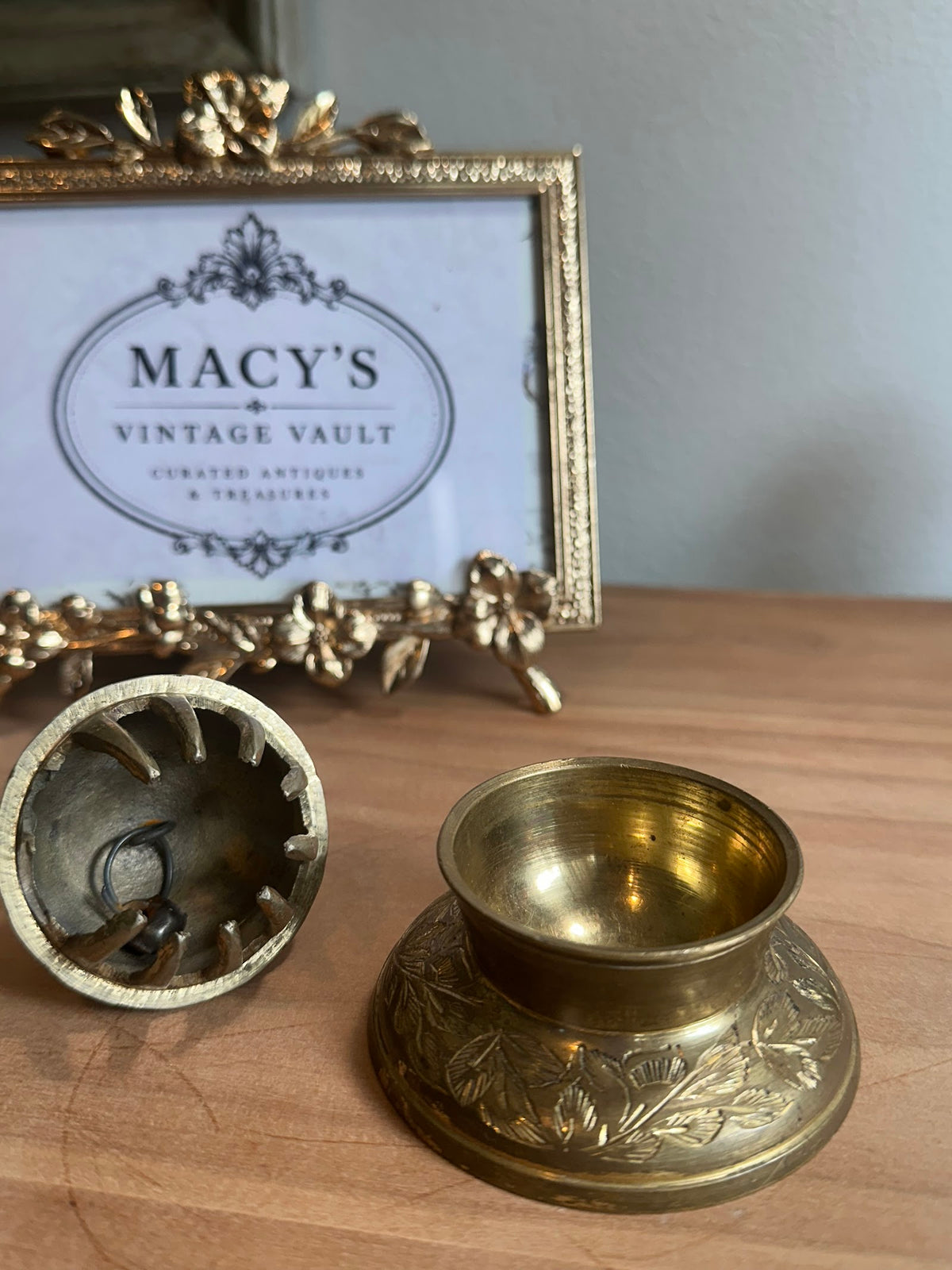 Vintage Engraved Brass Hotel Desk Bell - Made in Japan - Image 2