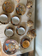 Vintage Japanese Satsuma Moriage Tea Set Gold Gilt Immortals Arhats 15+ Piece - Image 4
