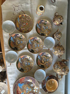 Vintage Japanese Satsuma Moriage Tea Set Gold Gilt Immortals Arhats 15+ Piece - Image 6