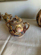 Vintage Japanese Satsuma Moriage Tea Set Gold Gilt Immortals Arhats 15+ Piece - Image 13