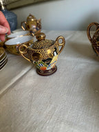 Vintage Japanese Satsuma Moriage Tea Set Gold Gilt Immortals Arhats 15+ Piece - Image 14