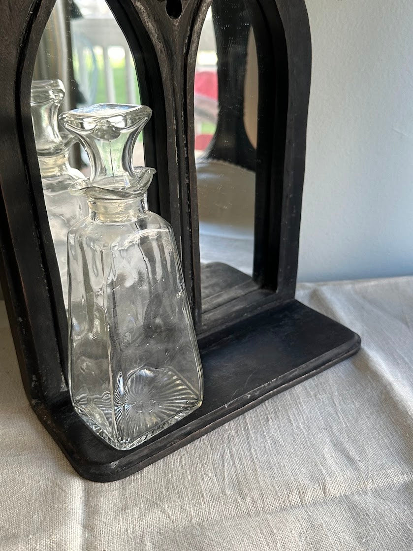 Glass Bottle Square Base Decorative Stopper Clear Vintage Style - Image 2