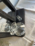 Clear Glass Cruet with Fluted, Scalloped Base and Stopper - Image 3
