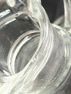 Clear Glass Cruet with Fluted, Scalloped Base and Stopper - Image 5