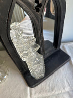 vintage Anchor Hocking Wexford clear pressed glass cruet with a matching stopper - Image 3